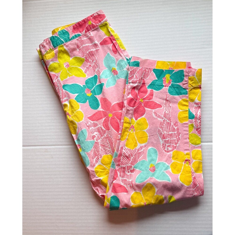 Vintage Lilly Pulitzer Floral Lilly Pulitzer mid-rise cropped ankle pants size 6
